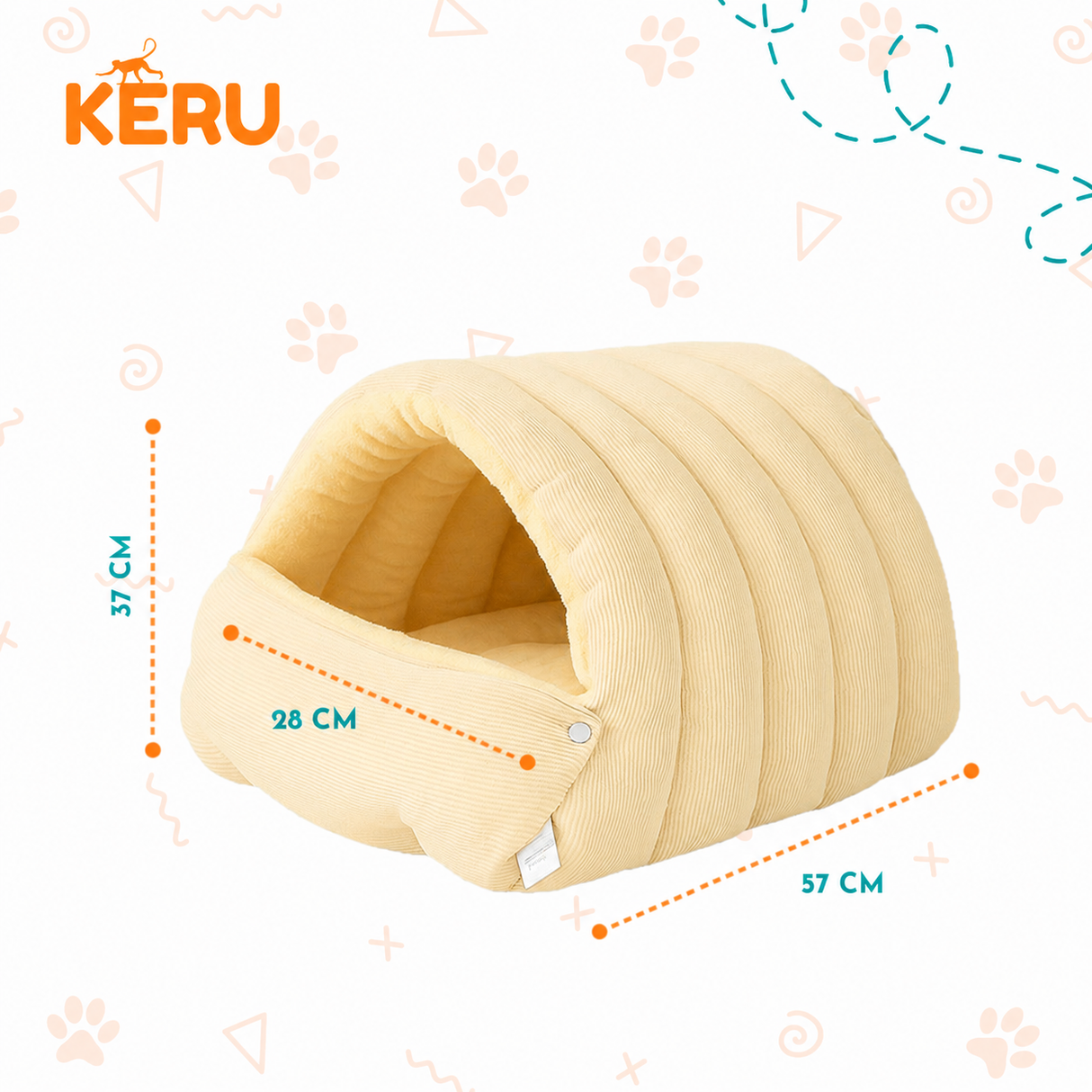 Cama para Mascotas KERU – Máximo confort y abrigo