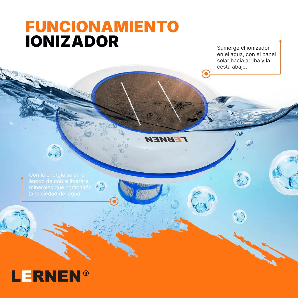 Ionizador Solar Para Piscina LERNEN + Accesorios - 130.000 Litros Lernen