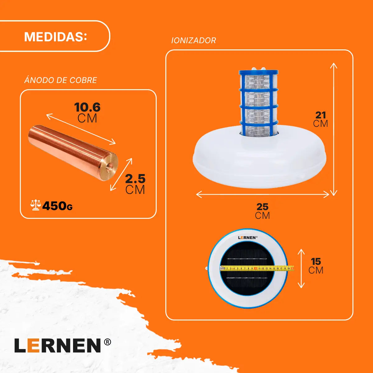 Ionizador Solar Para Piscina LERNEN + Accesorios - 130.000 Litros Lernen