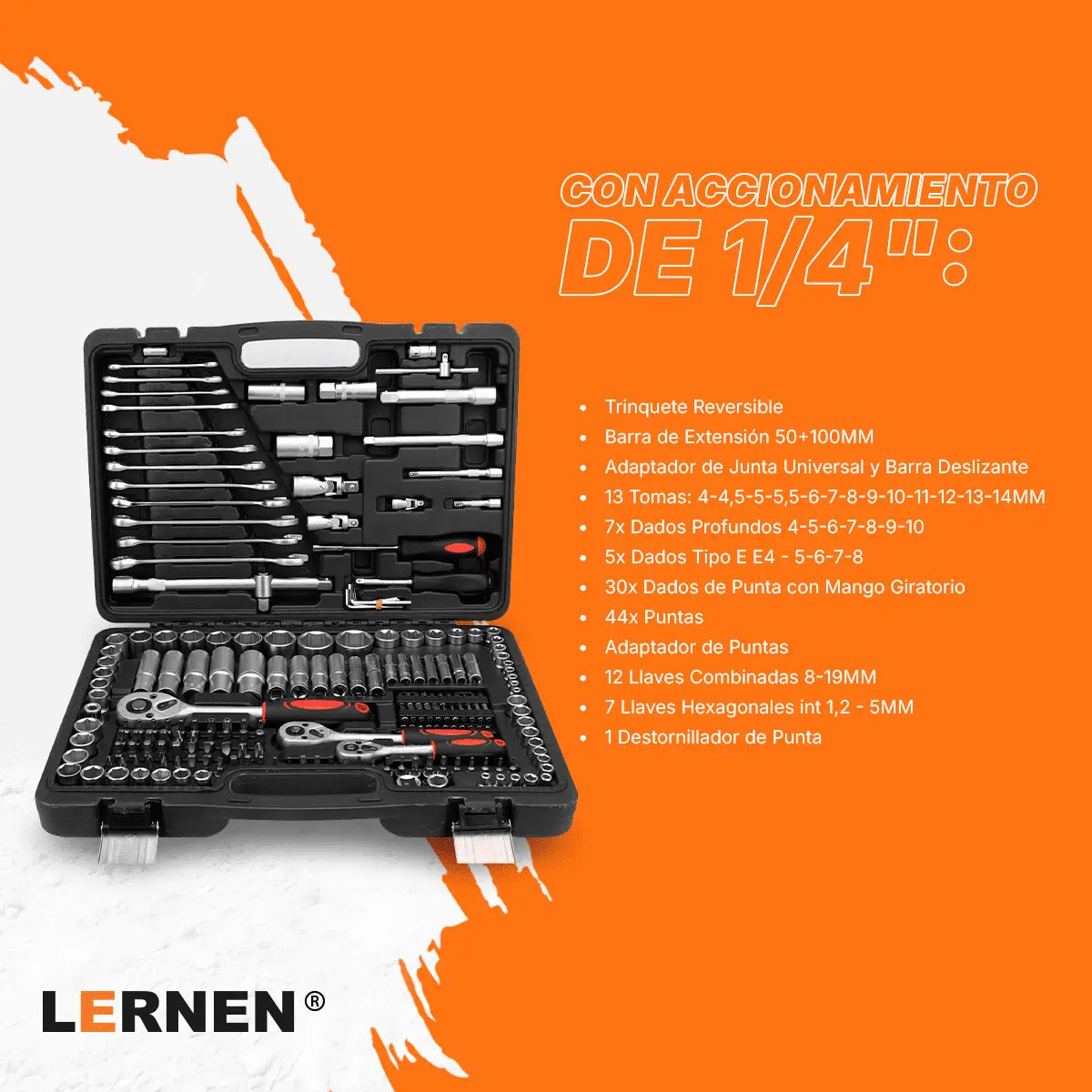 Juego De Dados Lernen 216 Piezas Kit De Herramientas Lernen