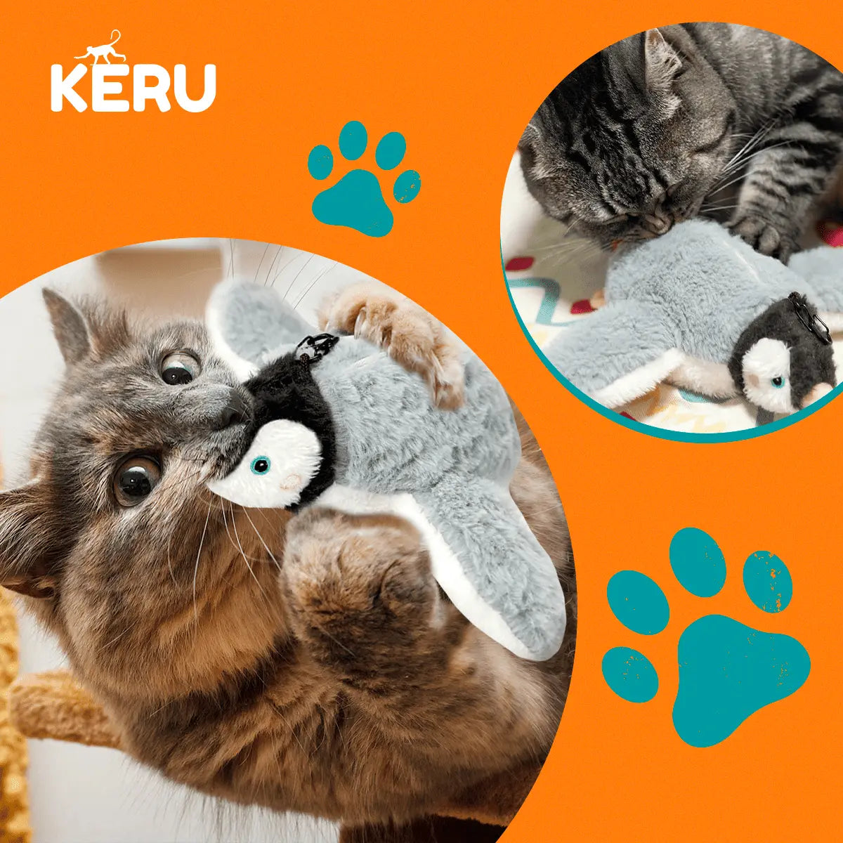 Juguete Interactivo Pájaro Volador Gris Keru