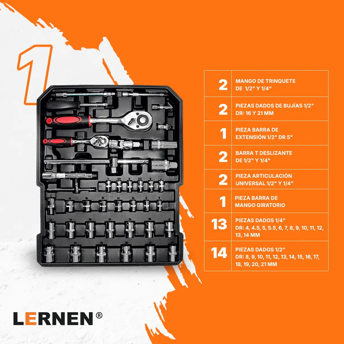 Kit Herramientas Manuales Pro Lernen 187 pcs Lernen