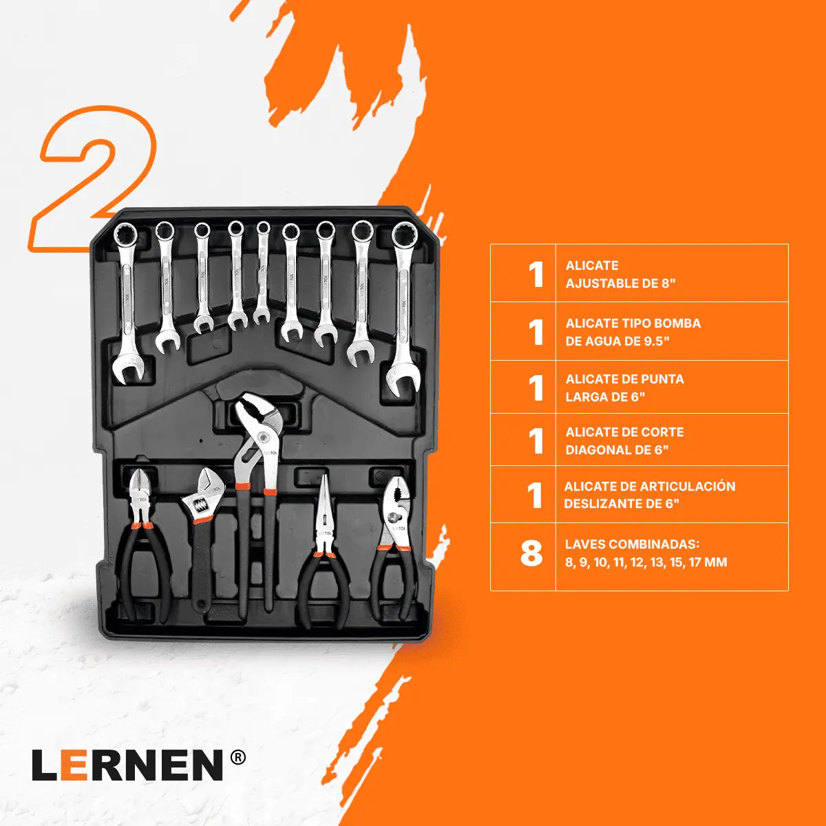 Kit Herramientas Manuales Pro Lernen 187 pcs Lernen