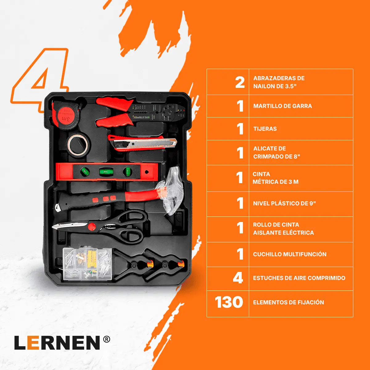 Kit Herramientas Manuales Pro Lernen 187 pcs Lernen