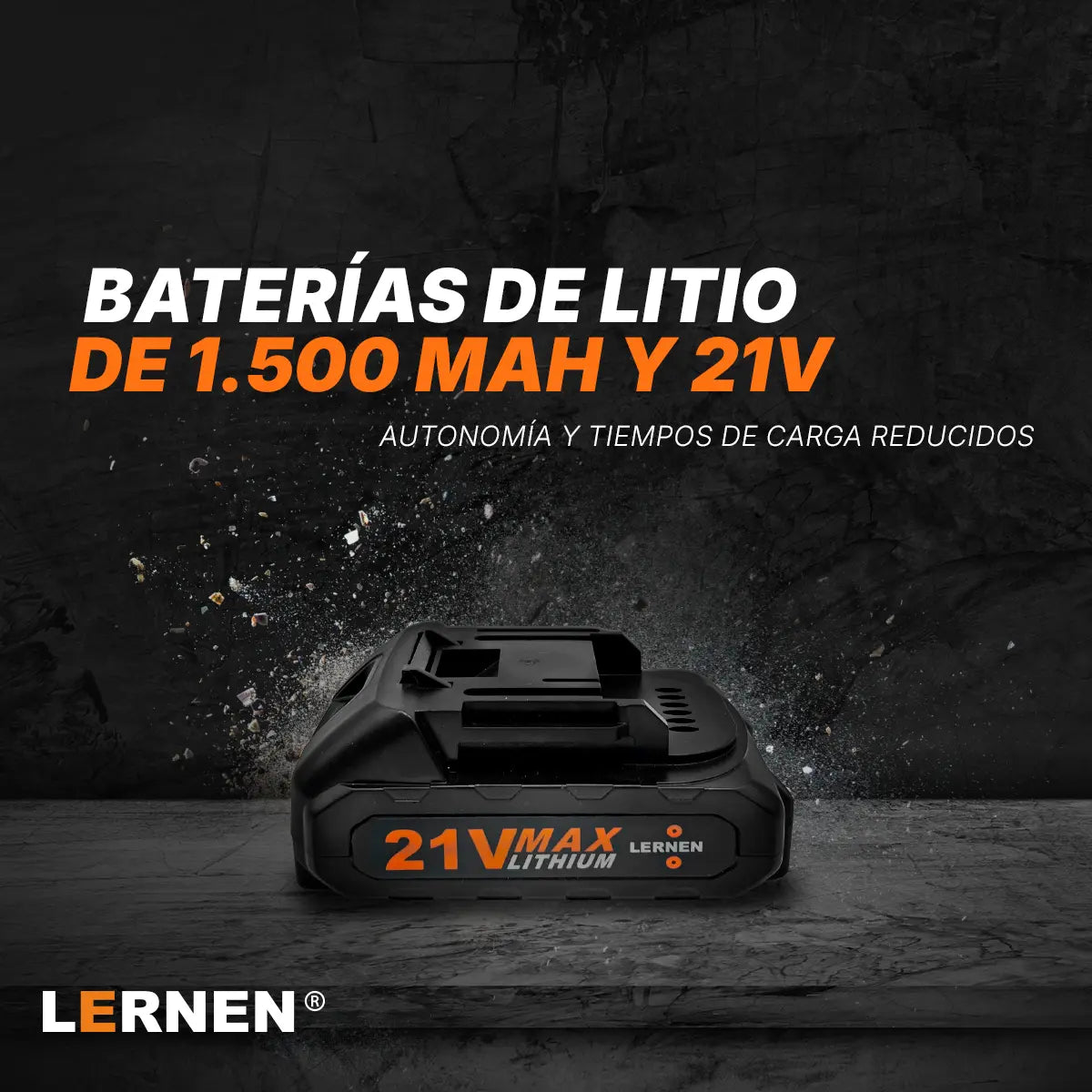 Kit Taladro Destornillador Inalámbrico LERNEN 21V + 2 Baterías + Acc Lernen