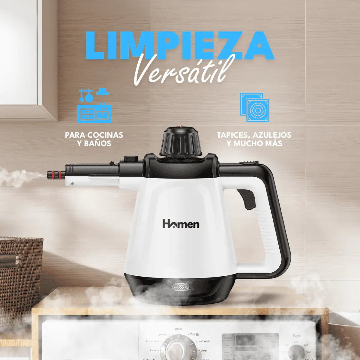 Limpiador A Vapor Pistola Limpieza Alta Presión Color Blanco Lernen