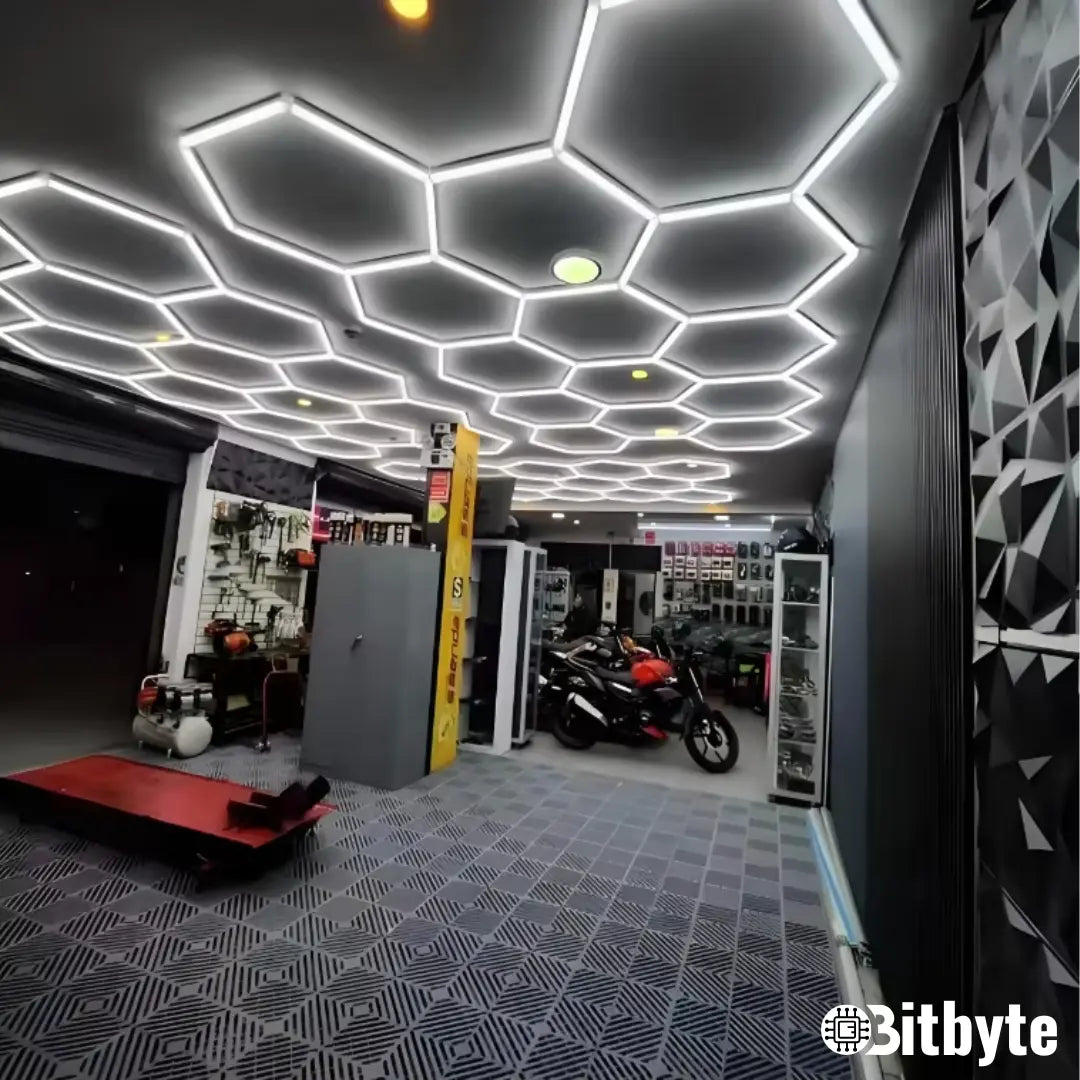 Luminaria LED Hexagonal Bitbyte 192W Blanca Fría 6500K Para Techo Bitbyte