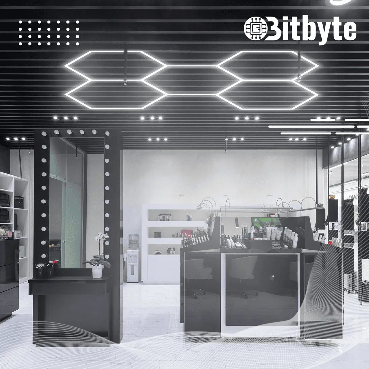 Luminaria LED Hexagonal Bitbyte 192W Blanca Fría 6500K Para Techo Bitbyte