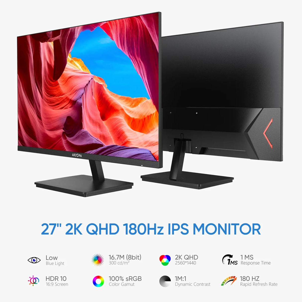 Monitor Gamer 27" ARZOPA M1RC 180Hz 2K QHD Arzopa