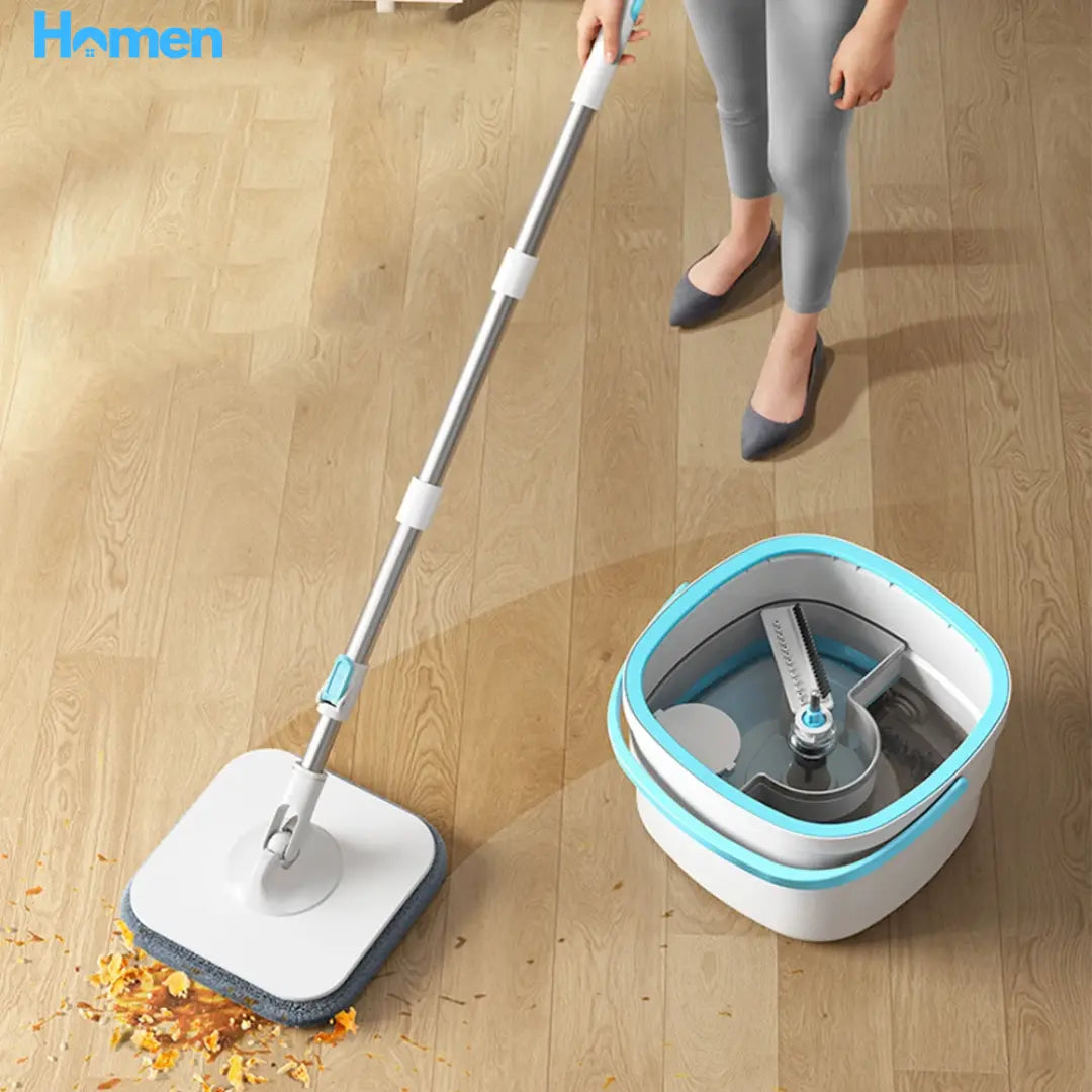 Trapeador Mopa 360 Con Balde Giratorio Centrifugo Microfibra Homen
