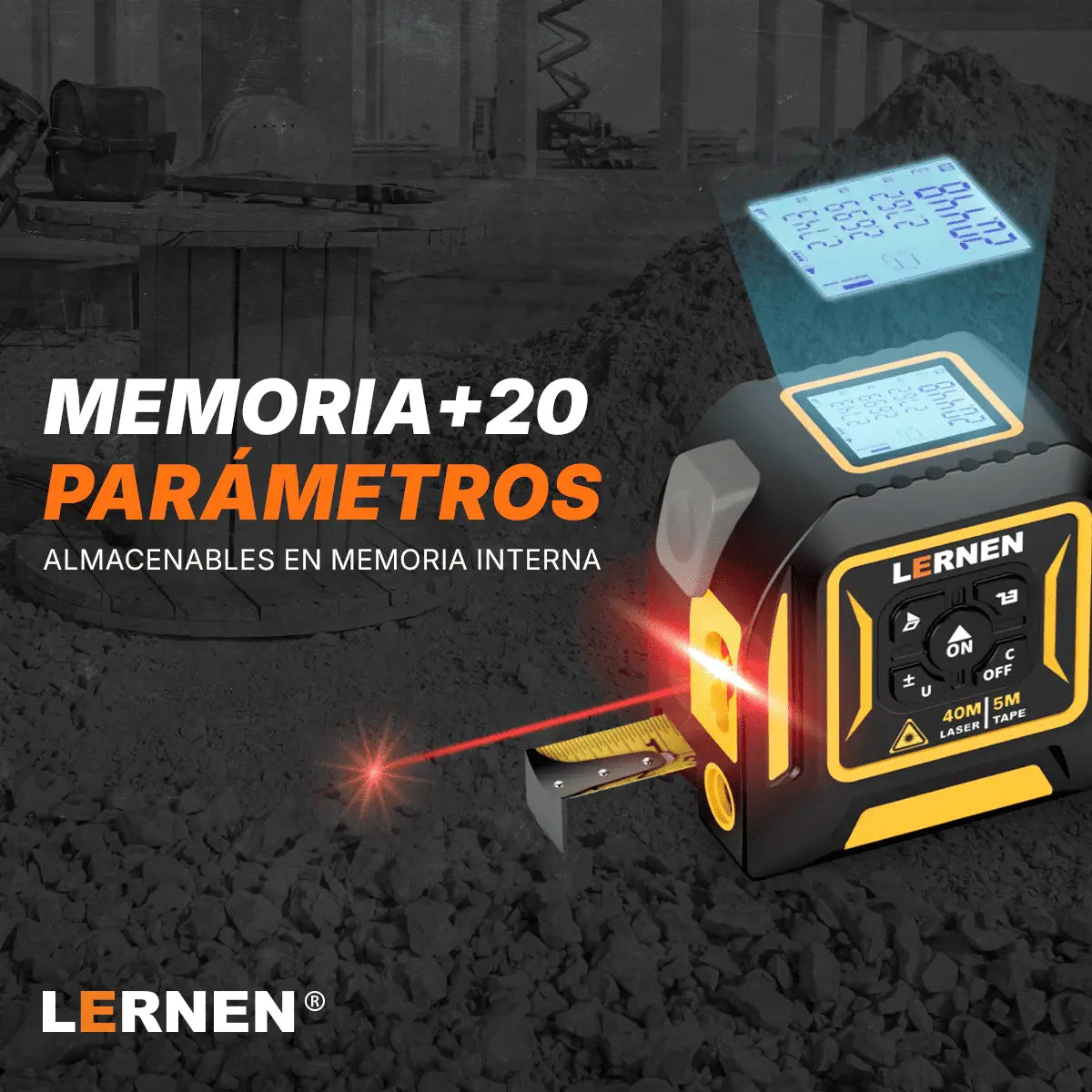 Medidor Distancia Láser Telémetro Con Huincha Lernen