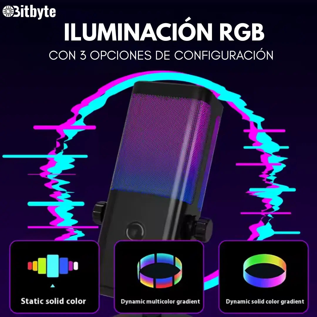 Micrófono de Streaming Podcast RGB Bitbyte