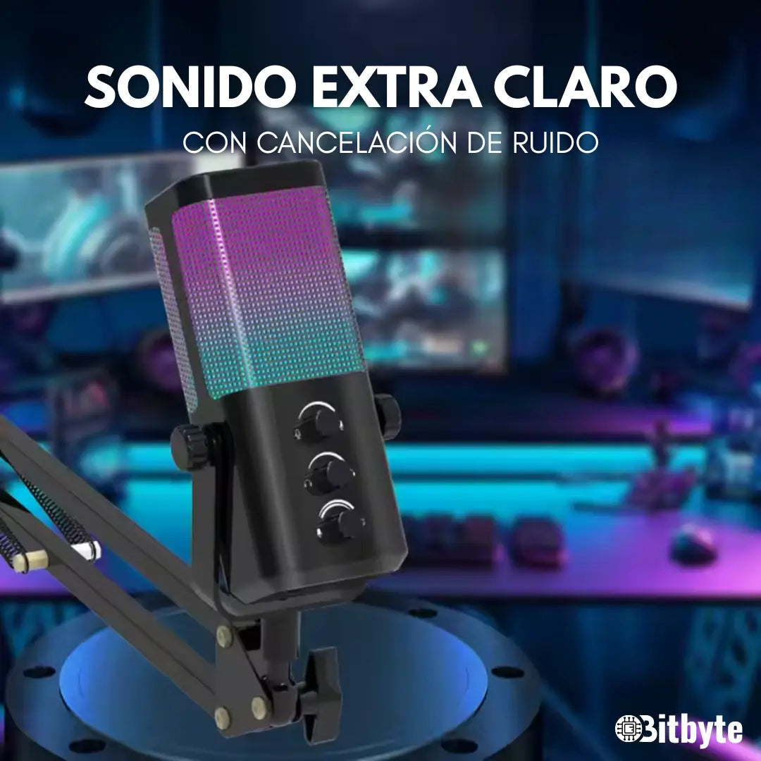 Micrófono de Streaming Podcast RGB Bitbyte
