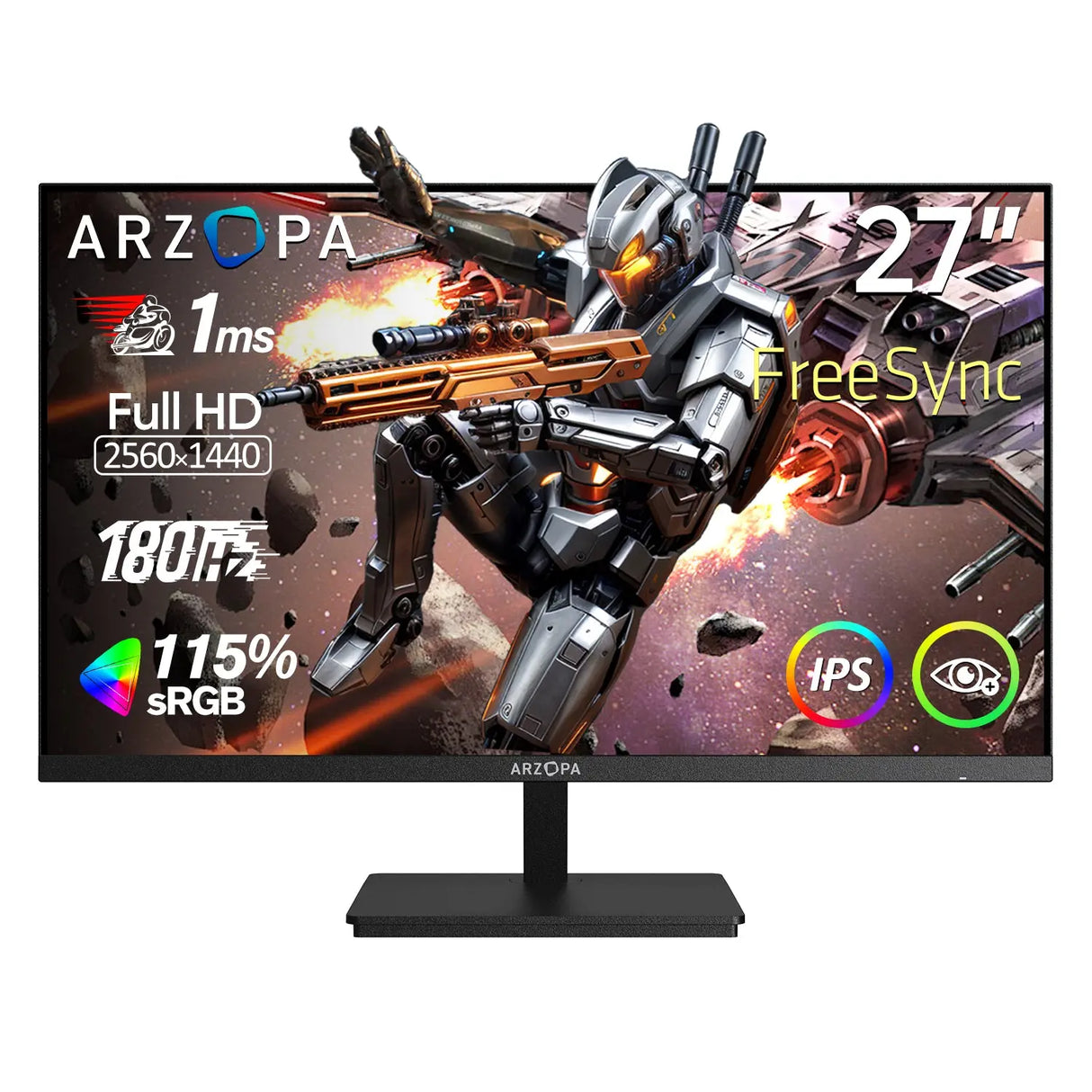 Monitor Gamer 27" ARZOPA M1RC 180Hz 2K QHD