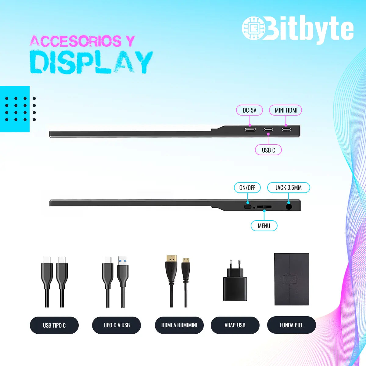 Monitor Portátil Bitbyte 15.6 Full Hd Ips Con Parlante Bitbyte