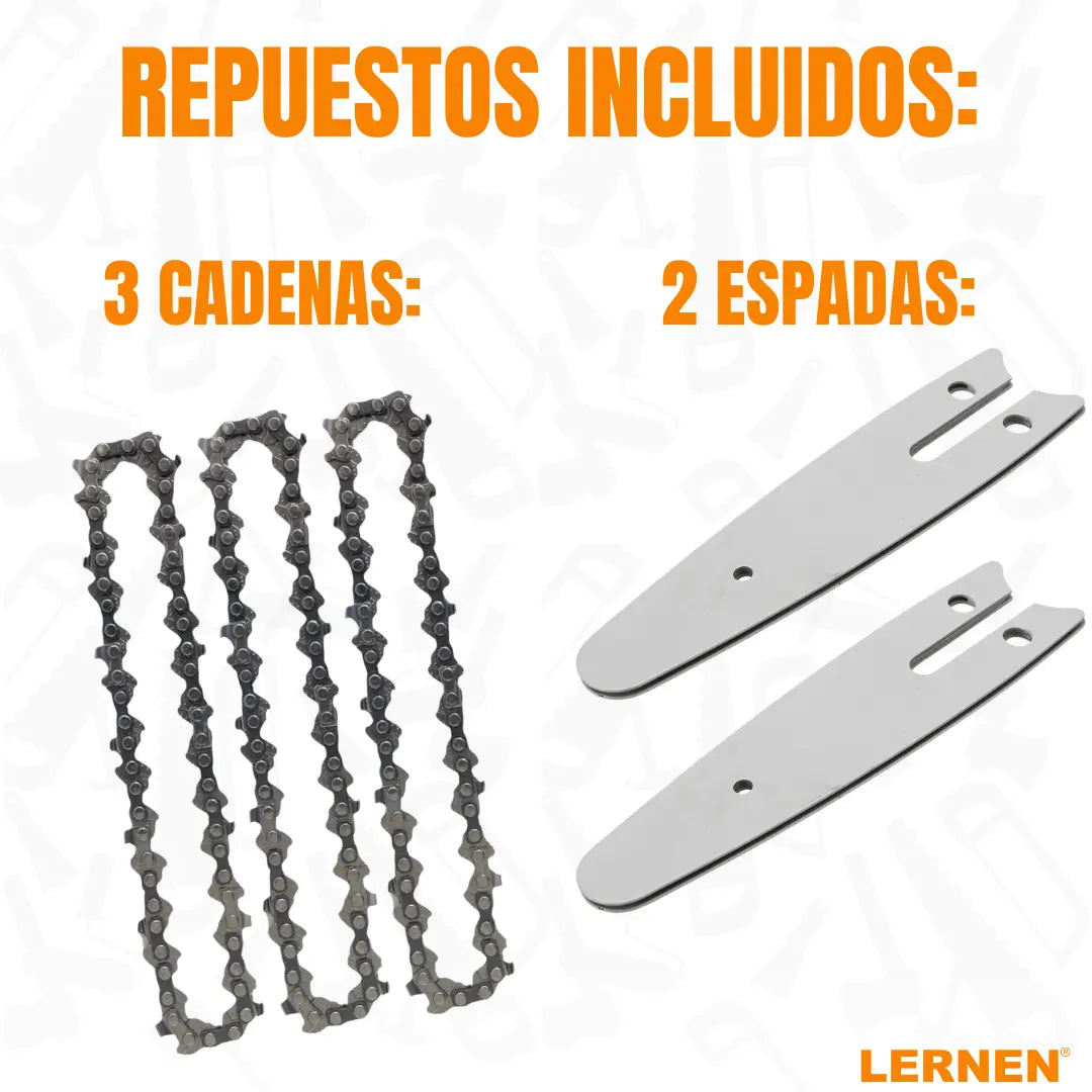 Motosierra Podadora Eléctrica 4 pulgadas LERNEN + 2 Baterías Lernen