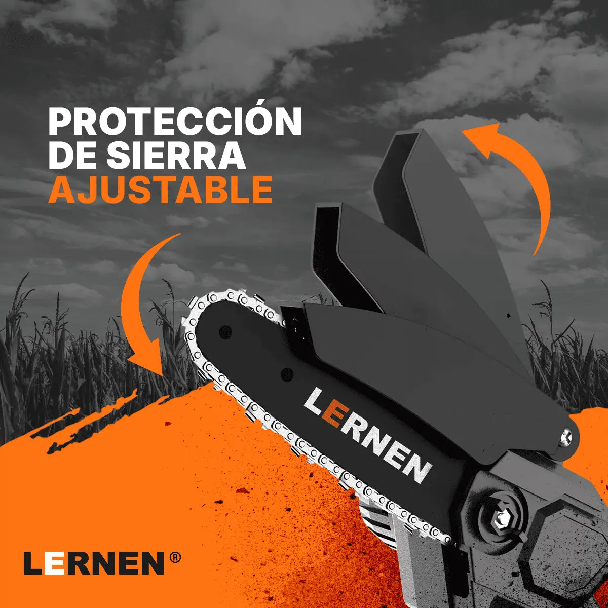 Motosierra Podadora Eléctrica 4 pulgadas LERNEN + 2 Baterías Lernen