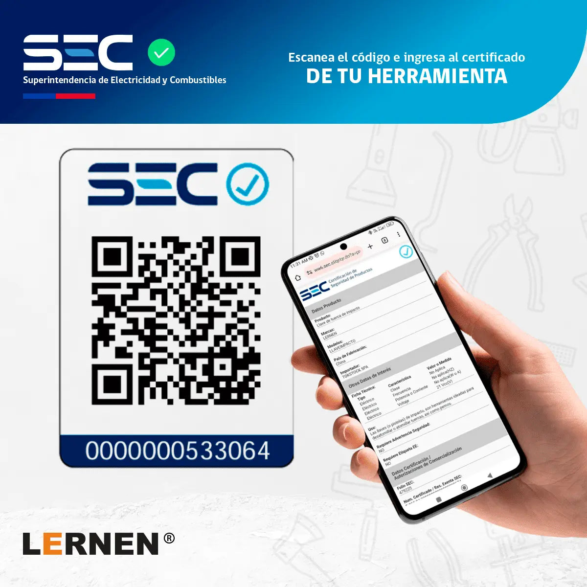 Motosierra Podadora Eléctrica 6 Pulgadas LERNEN + 2 Baterías Lernen