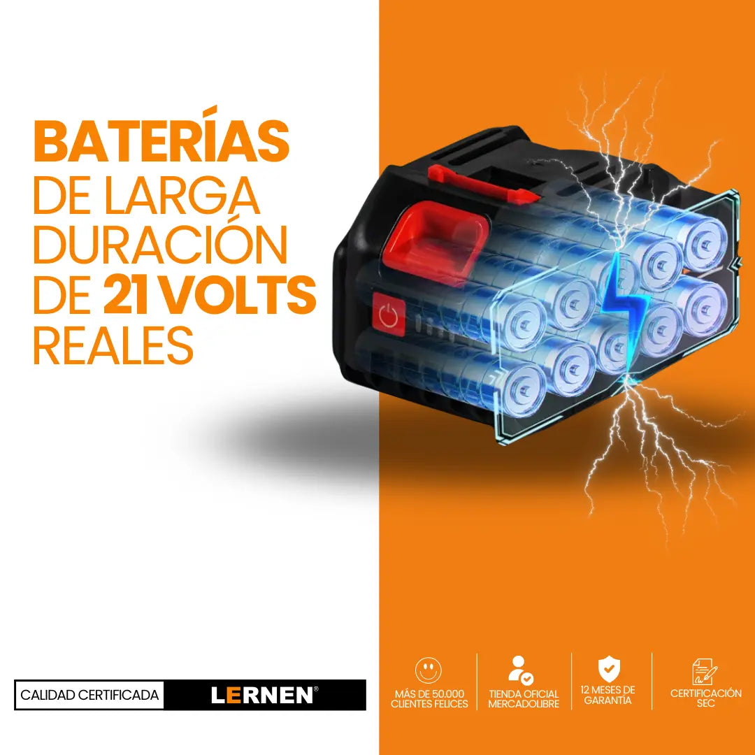 Motosierra Podadora Eléctrica 6 Pulgadas LERNEN + 2 Baterías Lernen