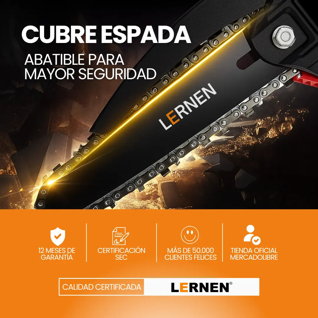 Motosierra Podadora Eléctrica 6 Pulgadas LERNEN + 2 Baterías Lernen
