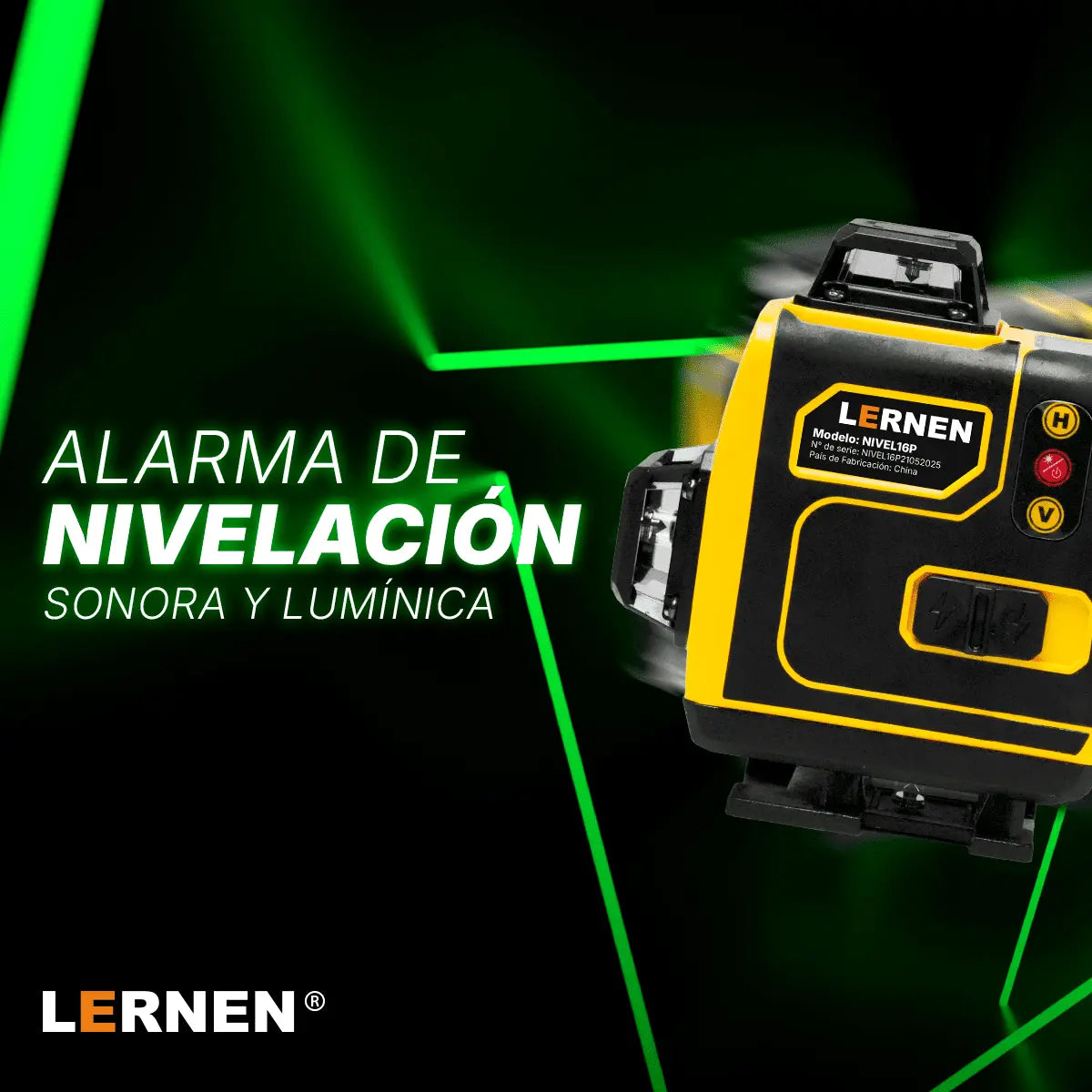 Nivel Laser Profesional 16 Líneas LERNEN + Maletín + Trípode Lernen
