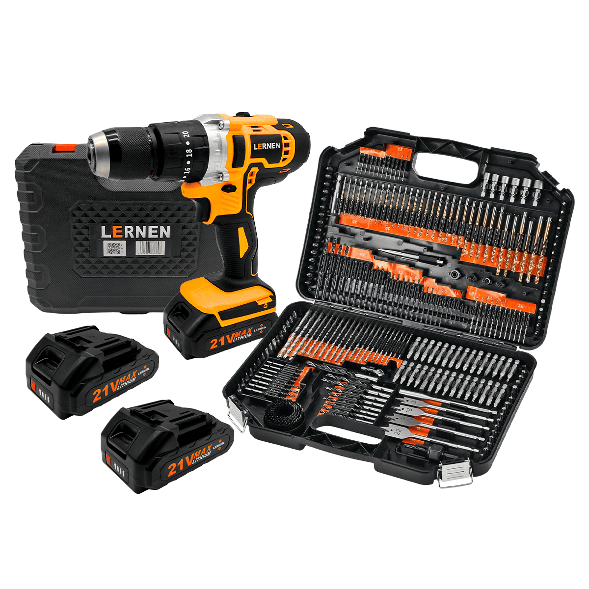 Pack Taladro Inalámbrico Percutor + Set 246 Brocas