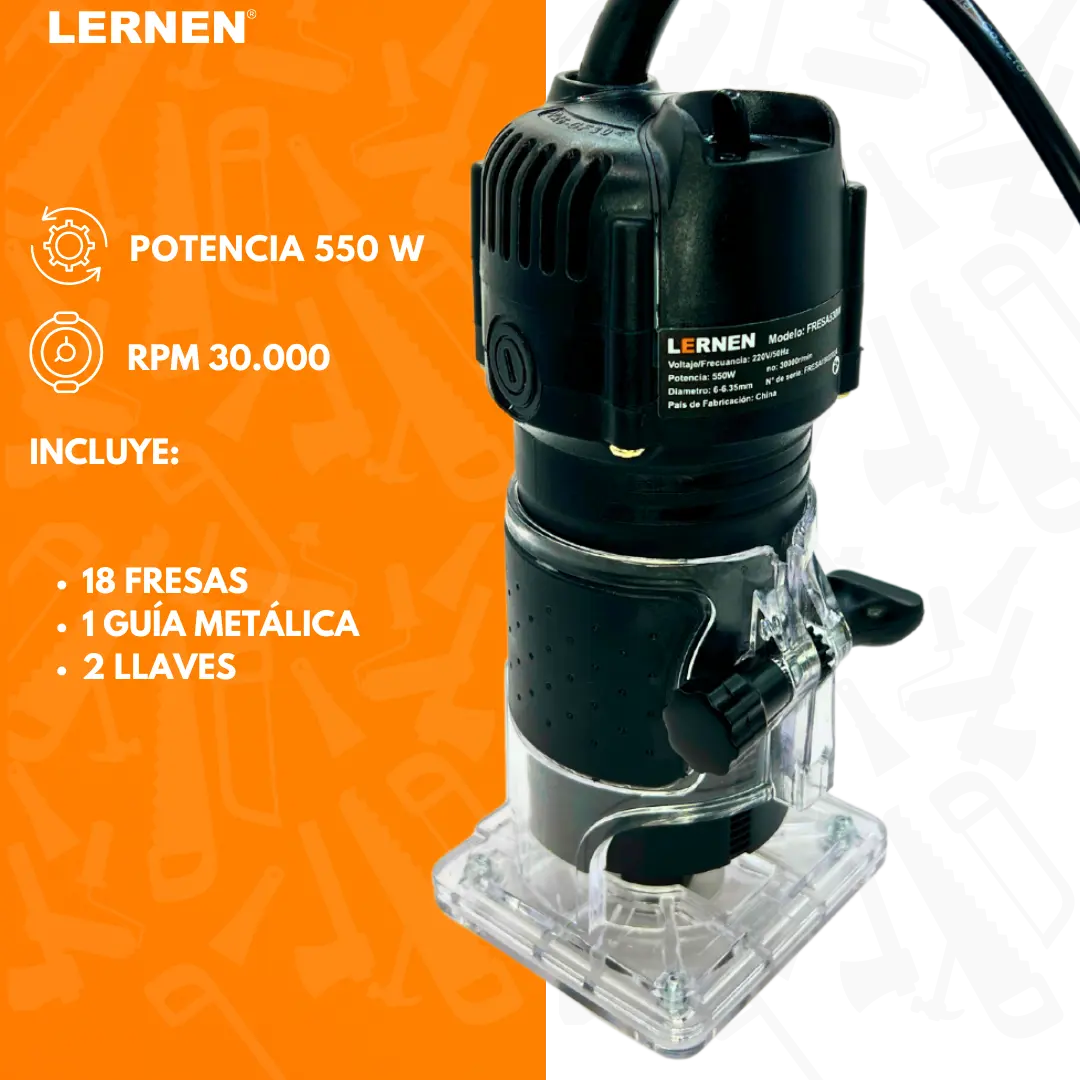 Pack Fresadora Router Tupi + Set De 150 Herramientas Lernen