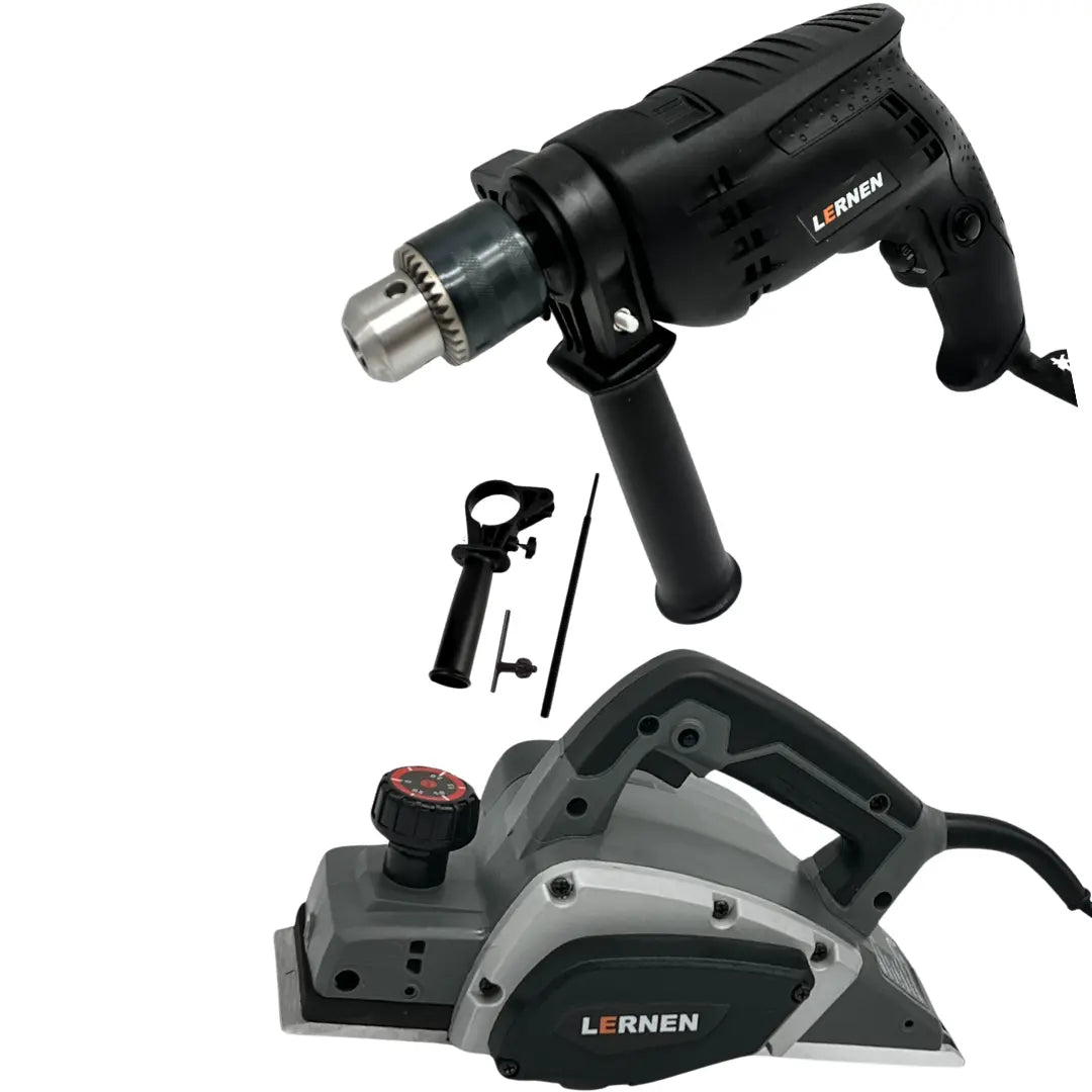 Pack Taladro Percutor + Cepillo Eléctrico Carpintero