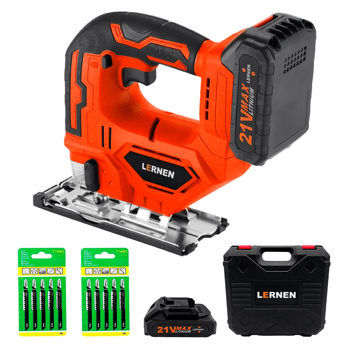 Sierra Caladora Inalámbrica 21v + Accesorios Lernen