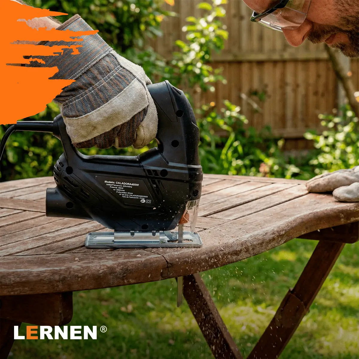 Sierra Caladora LERNEN - 400w 3000 Rpm Cuchillo 55mm + 10 Sierras Lernen