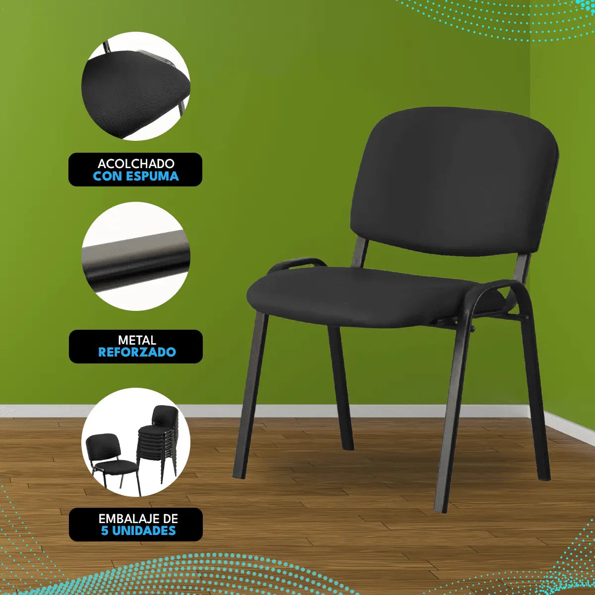 Silla de Visita ISO Modelo: 5SESPERAEC - Pack 5 unidades Homen