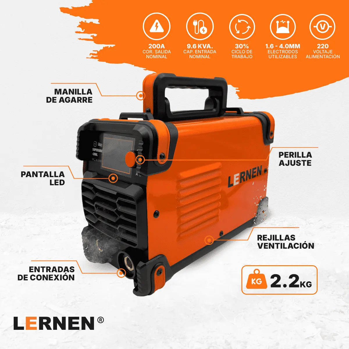 Soldadora Inverter PRO Lernen 200 A Lernen