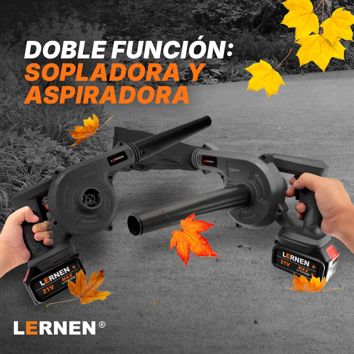 Sopladora Aspiradora Lernen Inalámbrica Con 2 Baterías Lernen