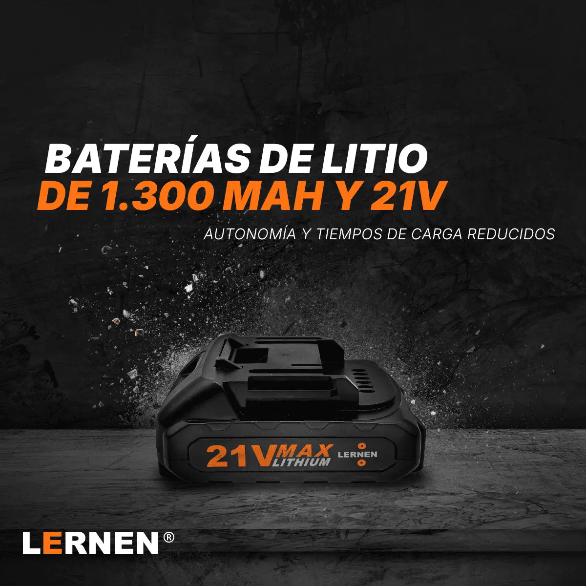 Taladro Destornillador Inalámbrico LERNEN + 1 Batería + Acc Lernen