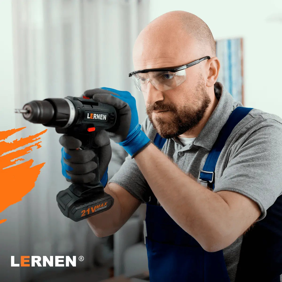 Taladro Destornillador Inalámbrico LERNEN + 1 Batería + Acc Lernen