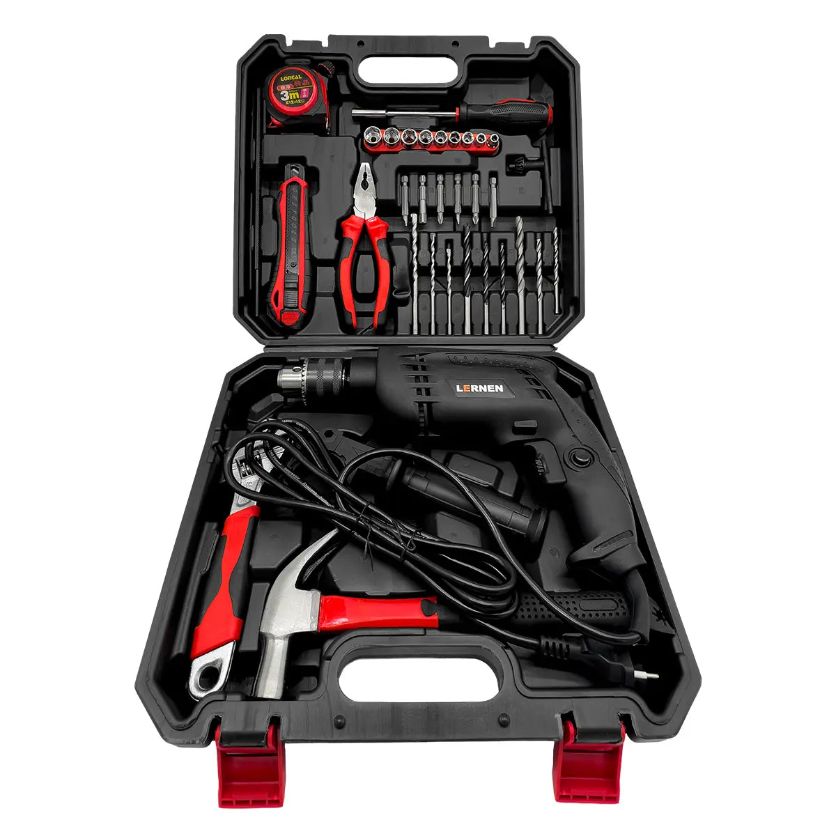 Taladro Percutor Eléctrico 13mm LERNEN + Accesorios Lernen