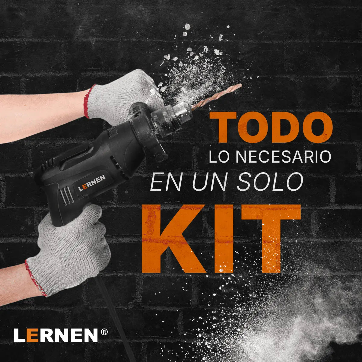 Taladro Percutor Eléctrico 13mm LERNEN + Accesorios Lernen