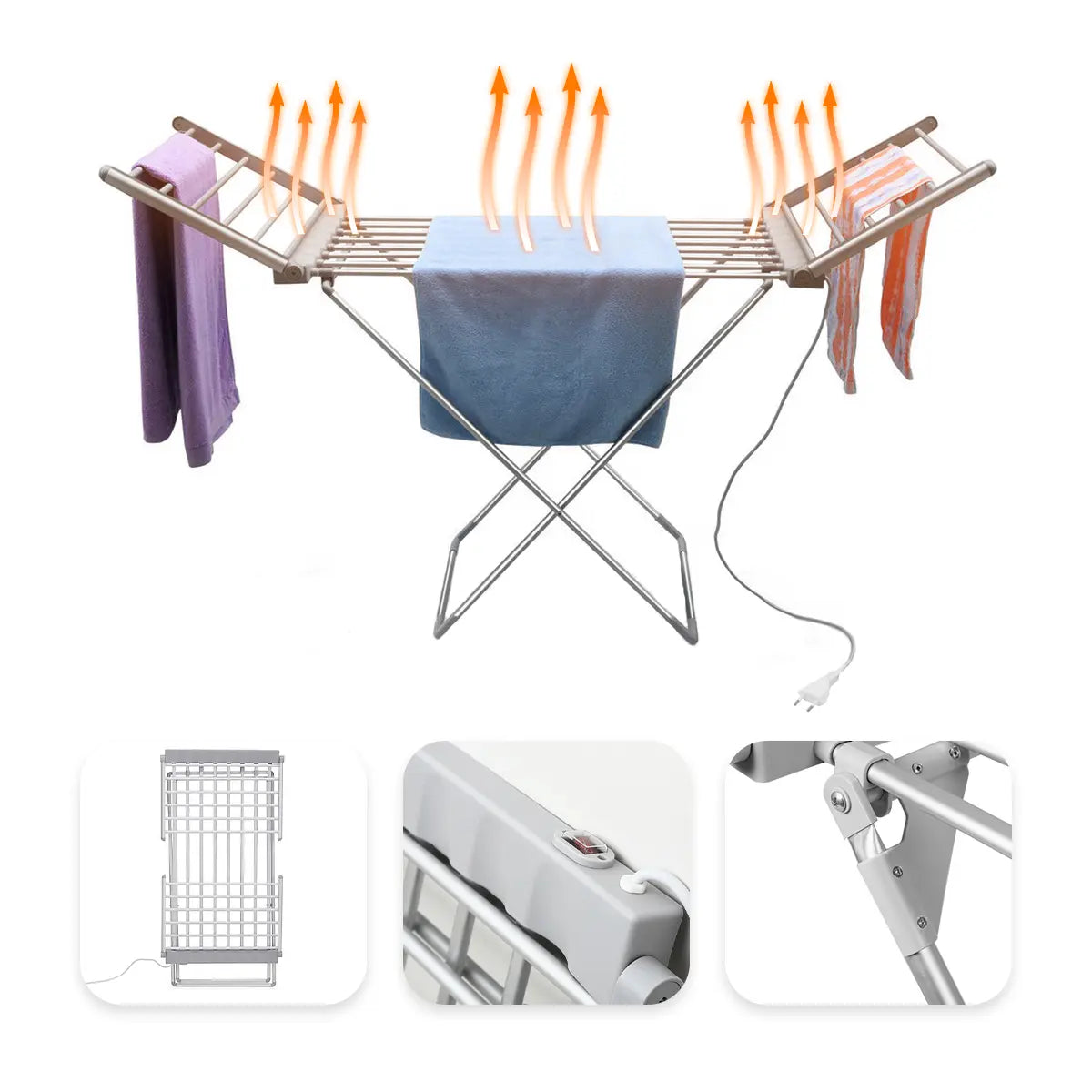 Tendedero Plegable Eléctrico Colgador Para Secar Ropa Homen