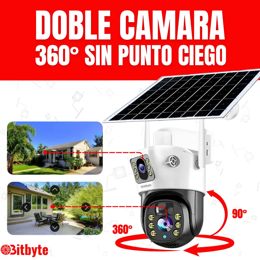 Cámara de seguridad Solar Wifi Exterior Impermeable 4MP + SD 64 GB Lernen