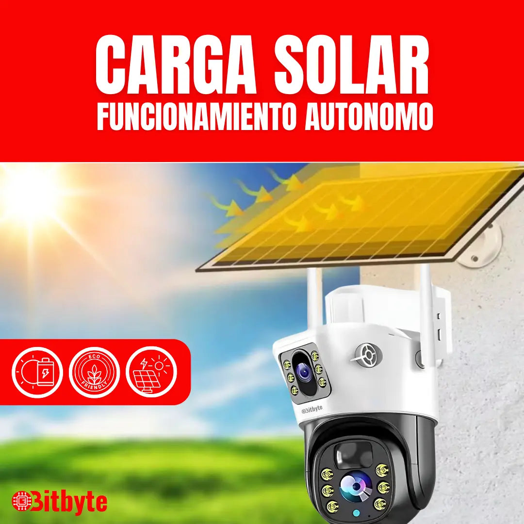 Cámara de seguridad Solar Wifi Exterior Impermeable 4MP + SD 64 GB Lernen