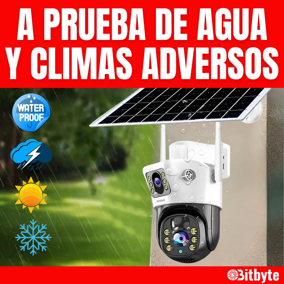 Cámara de seguridad Solar Wifi Exterior Impermeable 4MP + SD 64 GB Lernen