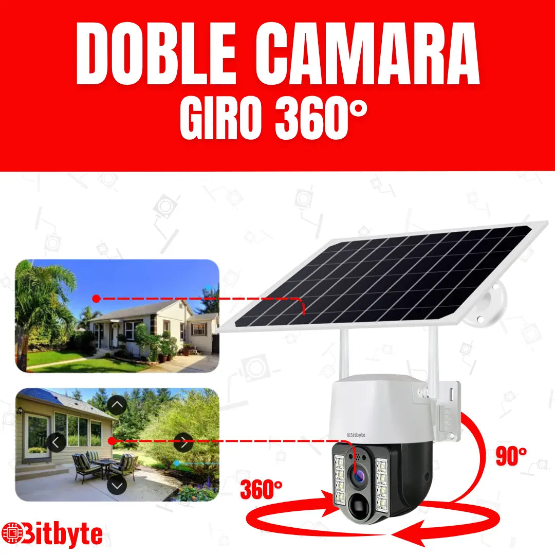 Cámara de seguridad Solar Wifi Exterior Impermeable 5MP + SD 64 GB Bitbyte