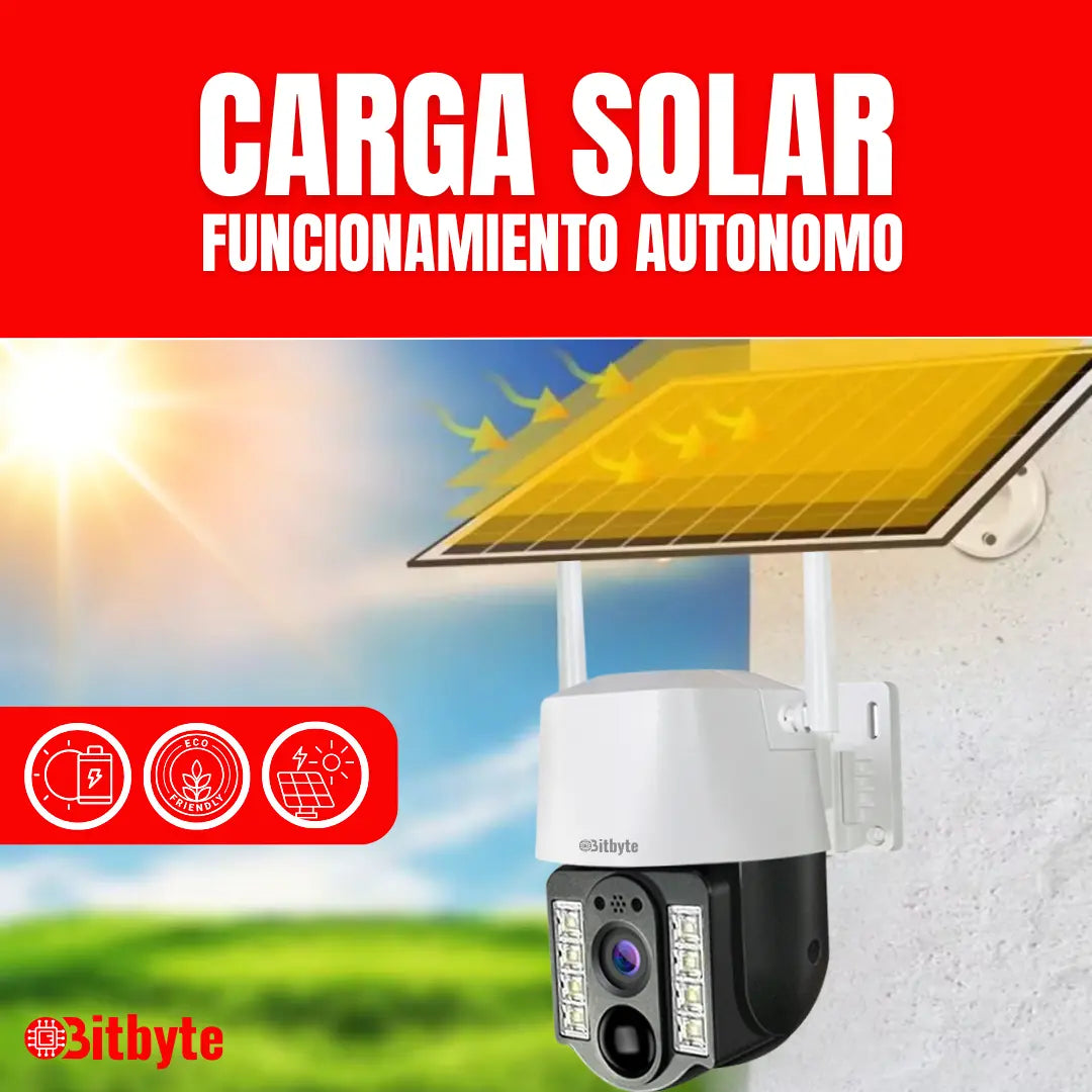 Cámara de seguridad Solar Wifi Exterior Impermeable 5MP + SD 64 GB Bitbyte