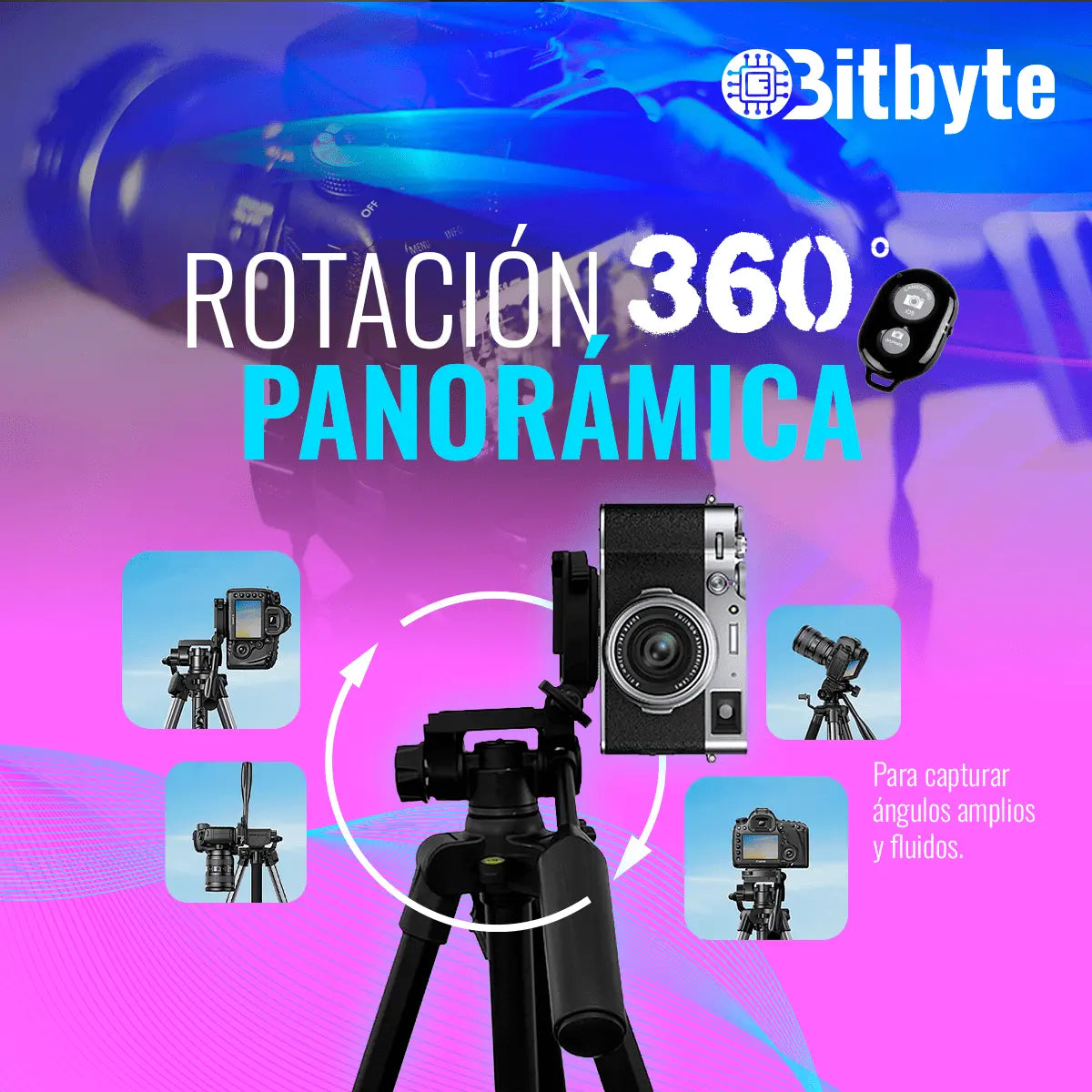 Trípode Profesional Compatible Con Celular + Bolso + Adaptador + Control Remoto Bitbyte