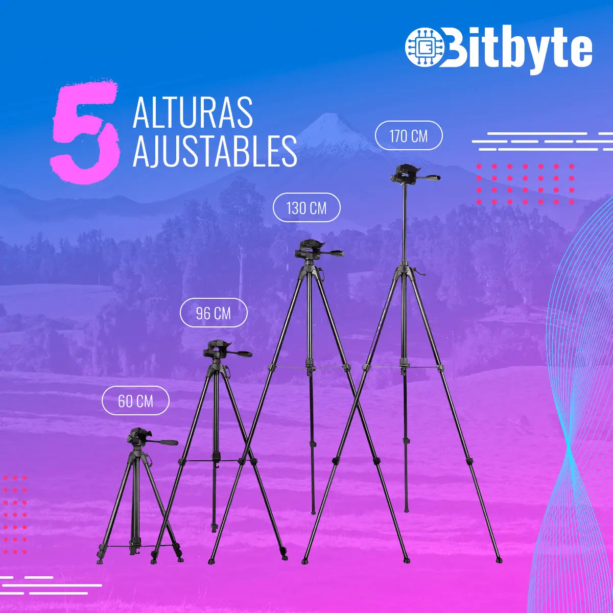 Trípode Profesional Compatible Con Celular + Bolso + Adaptador + Control Remoto Bitbyte