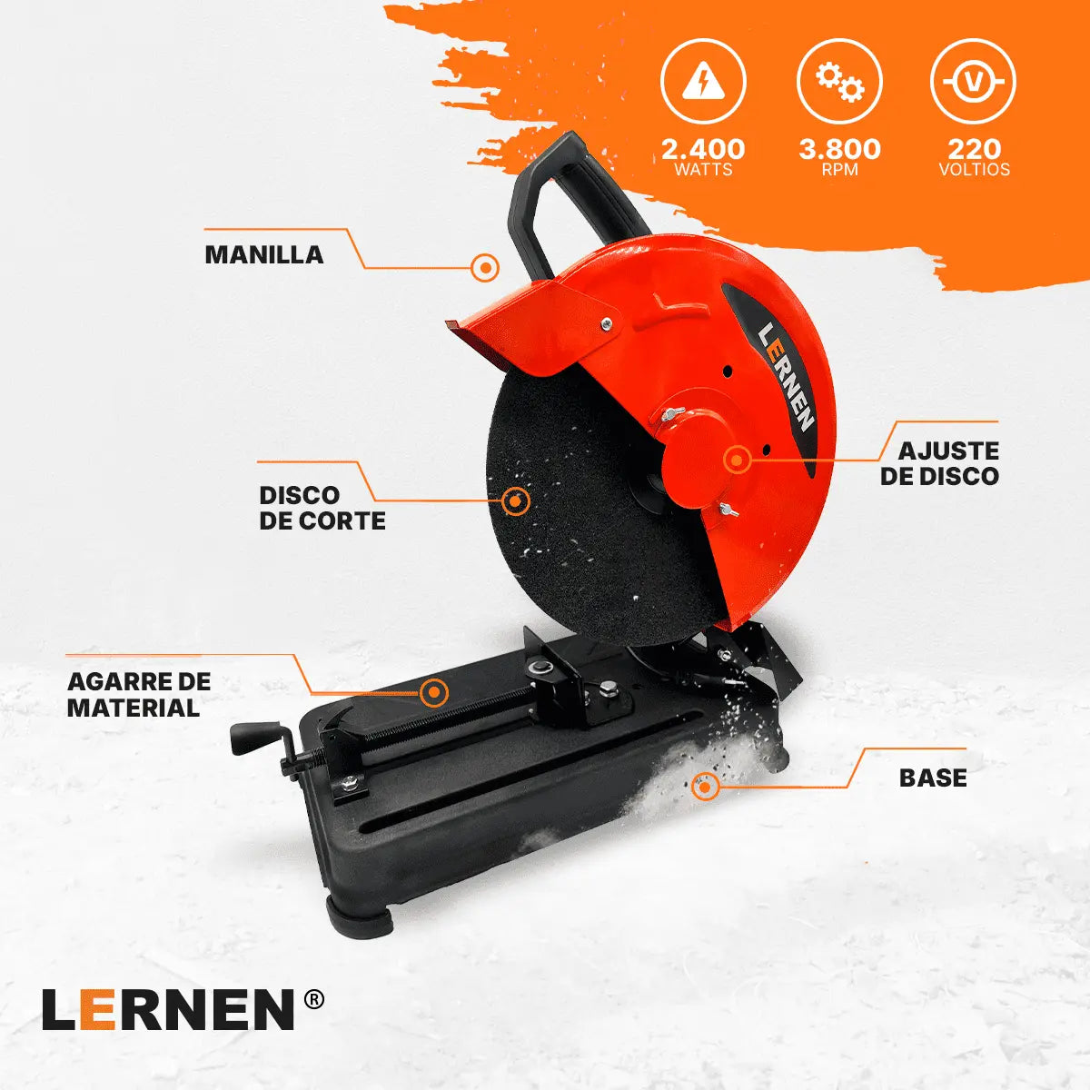 Tronzadora de metal LERNEN 2.400W Lernen