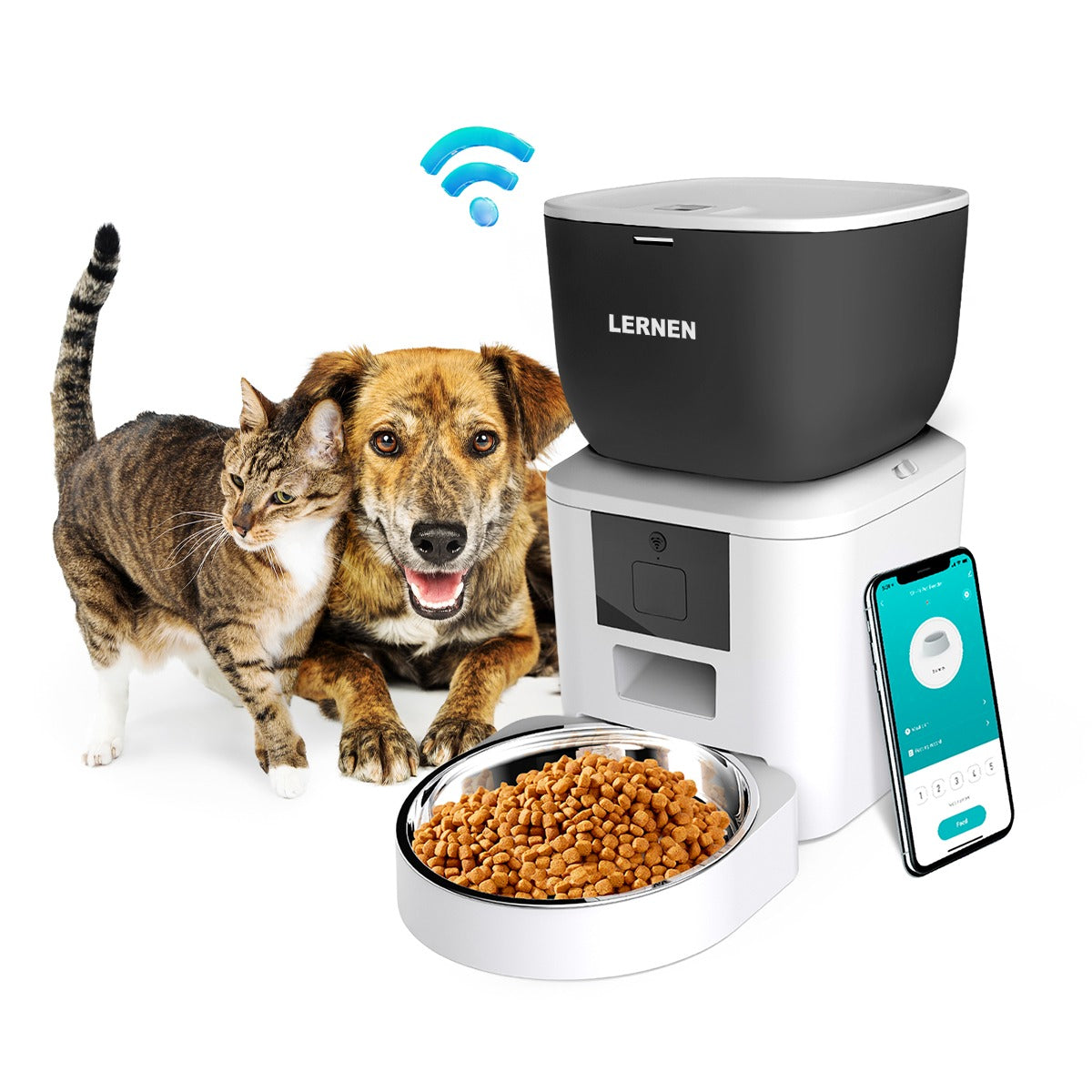 Comedero Automático Wifi Con Cámara Blanco