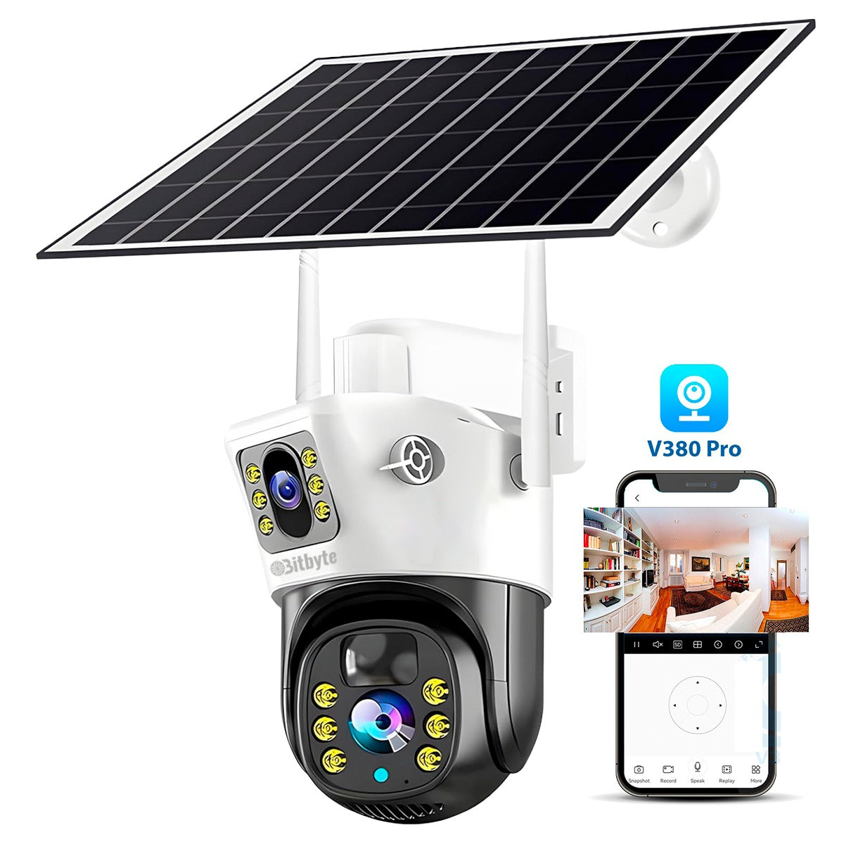 Cámara de seguridad Solar Wifi Exterior Impermeable 4MP