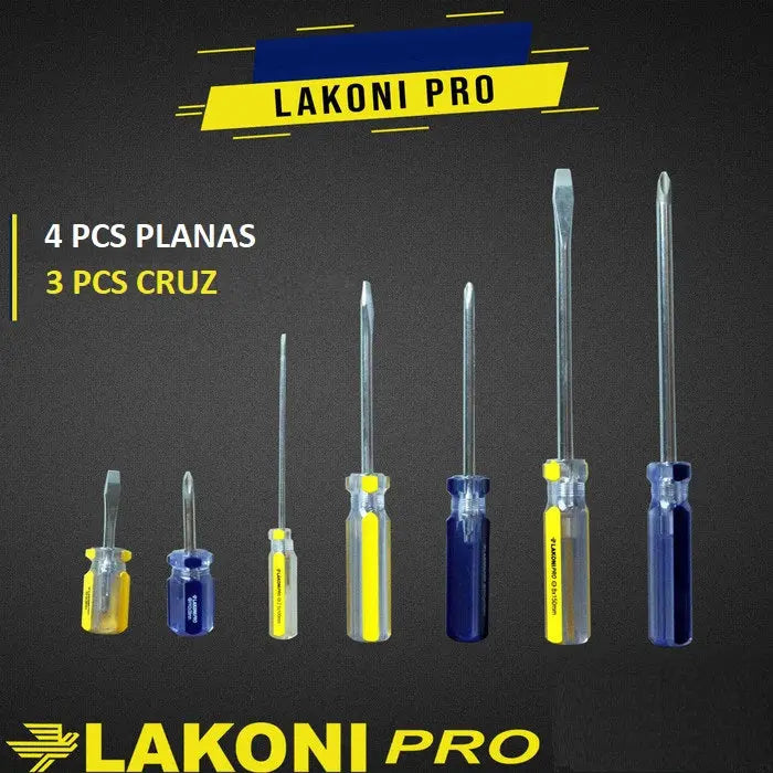 Set - Juego De Atornilladores Plano Y Cruz Industrial 7u Lernen