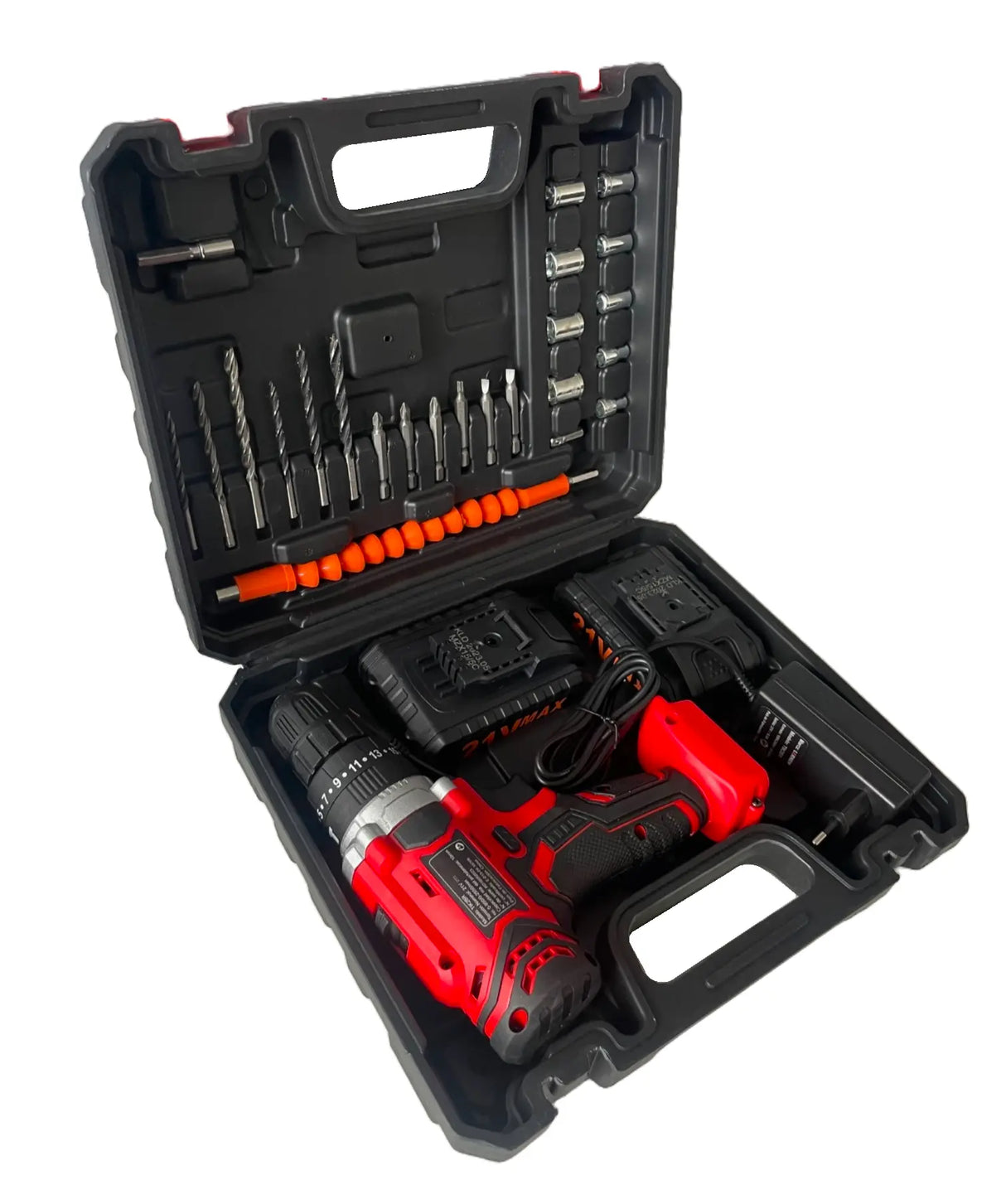 Pack Taladro Inalámbrico Percutor 2 Baterías + Set De 99 Brocas Lernen